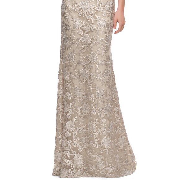 SALE NWT La Femme 29161SC Mother of the Bride Dress Champagne Size 8 - Picture 2 of 6